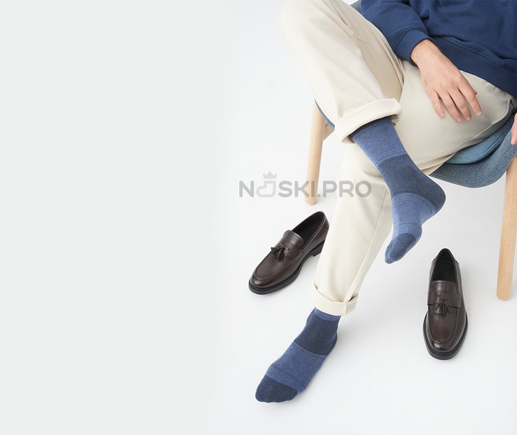 Мужские носки AKAR классические Мульти индиго, джинс BEL-01_IJ